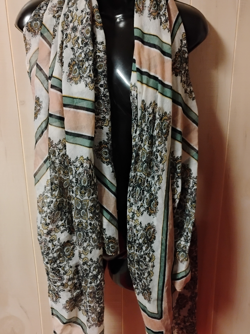 Lightweight Floral Print Scarf - Blush & Sage